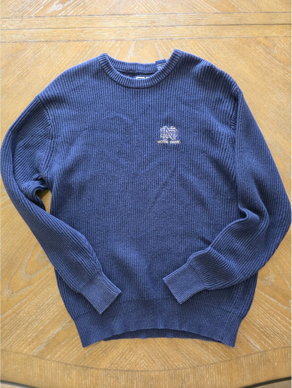 Vintage Crable Sportswear Notre Dame Navy Blue Sweater XL